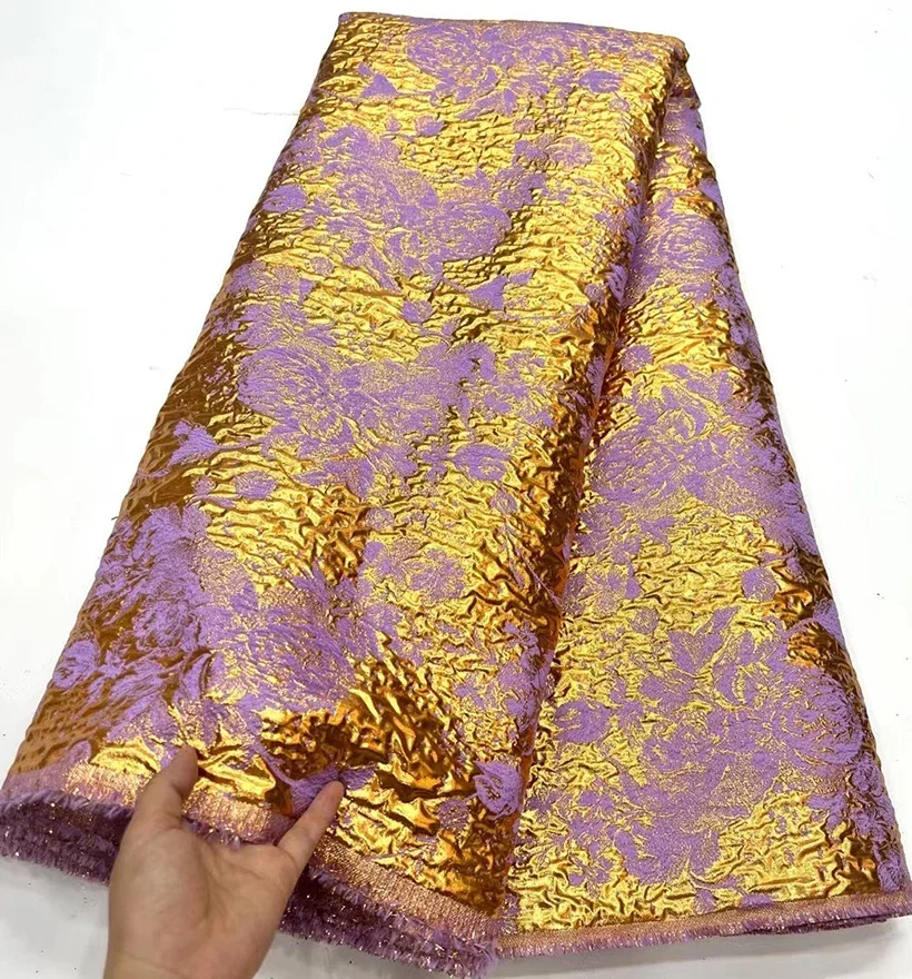 Salouva Brocade Lace Fabric With Embroidery African Brocade Jacquard Lace Fabrics For Wedding Dress Nigerian Tulle lace fabric
