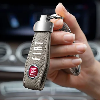 Portachiavi per auto Portachiavi in vera pelle di lusso Anello regalo per Fiat Punto Abarth 500 Stilo Ducato Palio Bravo Doblo Accessori auto