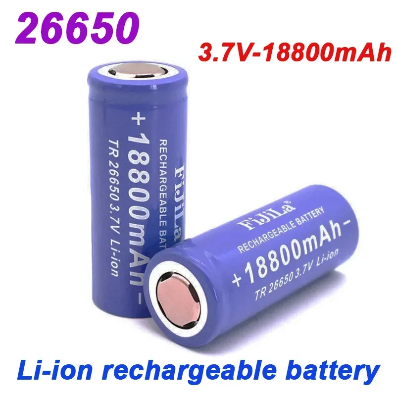 

2024 New 3.7V 26650 Battery 18800mAh Li-ion Rechargeable Bettery for LED Flashlight Torch Li-ion Bettery Accumulator Bettery