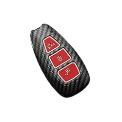 Sleek Carbon Fiber ABS Car Key Case Cover (Red)