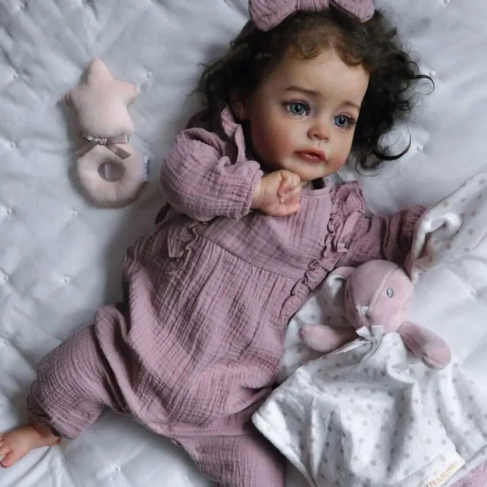 

60CM Huge Bebe Reborn Doll Cute Suesue with Rooted hair Toddler Girl Popular Soft Cuddle Body 3D Skin High Quality Doll