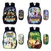 Cartoon Games Rayman Legends 2pcs Set Backpack Schoolbag Boys Girls Camping Backpack Pencil Case Pencil Bag Pencil Box 1