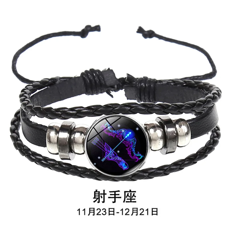 12 Constellation Zodiac Sign Charm Luminous Bracelet - Detailed View 10