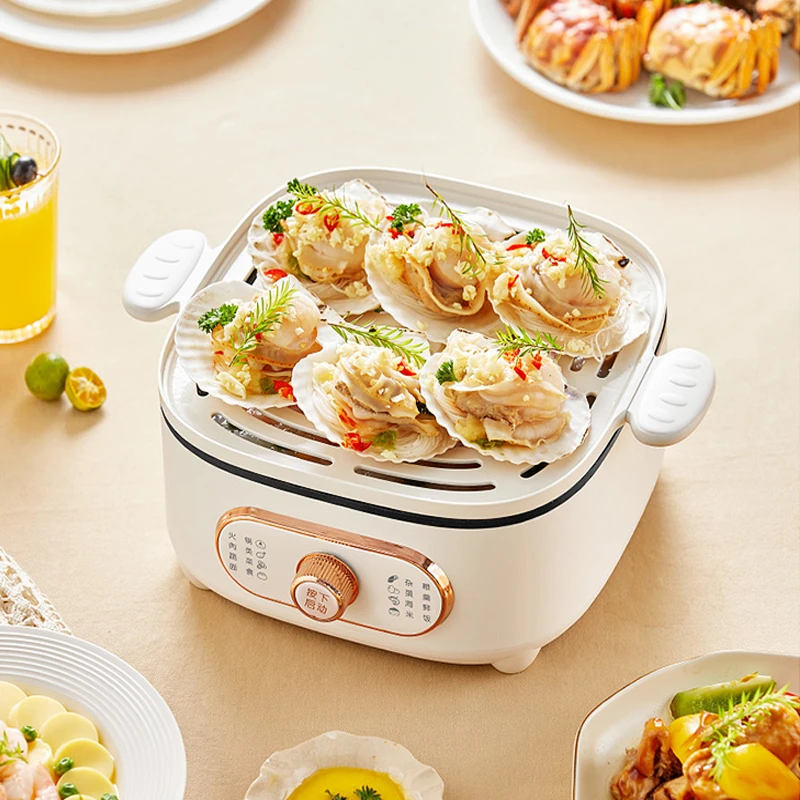 Steamer Electric Steam Pot Cooking Steaming Home 2-layer Transparent Food Dumplings Household Pan Warmer Multicooker 4