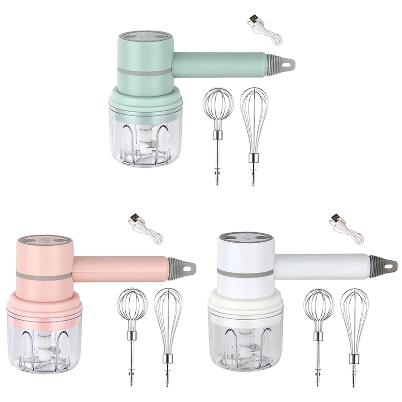 

Wireless Food Mixer 3 Speed Handheld Electric Egg Beater Garlic Baking Mixer Multifunctional Food Processor