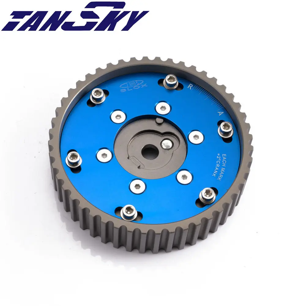 TANSKY-2Pcs Aluminium Upgrade Engine Cam Gear Sprocket Billet Blox Anodized Blue For BMW E30 E36 318I TK-CGBMW