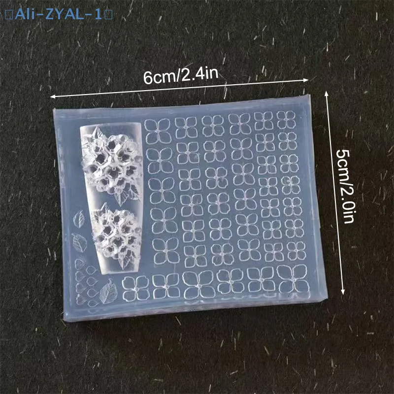 【ZYAL-1】수국 3D 고투명 네일 조각 몰드 DIY 디자인 실리콘 꽃잎 소프트 스탬핑 플레이트 매니큐어 아트 몰드