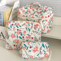 1pc/Set Pink Flower Print Makeup Bag Premium Travel Organizer Cosmetic Bag Makeup Bag Pouch Skincare Bag Toiletry Bag 1