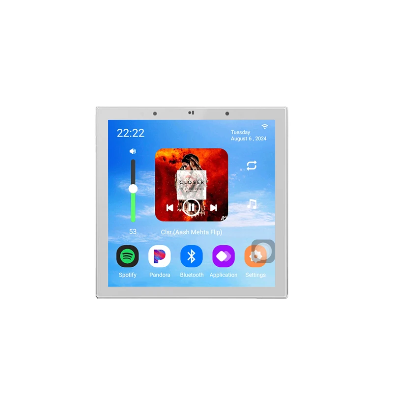 4インチAndroid 11 TuyaスマートホームBluetoothオーディオ Alexa音声コントロール 背景音楽対応 壁掛けアンプ 天井スピーカー付き