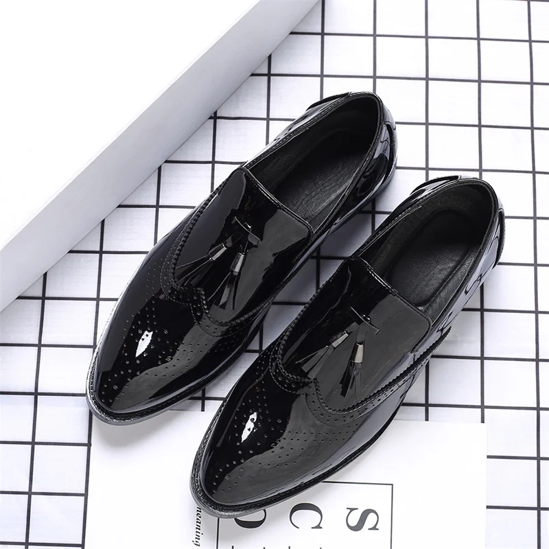 Black Men Dress Shoes Autumn Fashion Business Wedding Footwear Man Comfy Leather Design Formal Shoes Men Europe Style Men Shoes