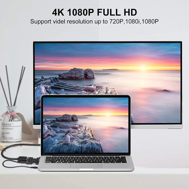 1080P HDMI-PC Ʈ TV  VGA to HDMI ȣȯ ȯ, 3.5mm    VGA ̺ ȯ