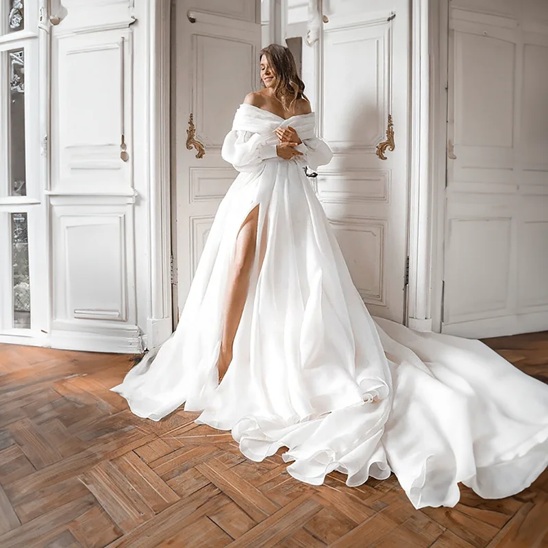 

ADORZA Wedding Dress Ruched Sweetheart Neckline Bridal Gown with Detachable Overskirt Court Train Vestido De Noiva for Bride