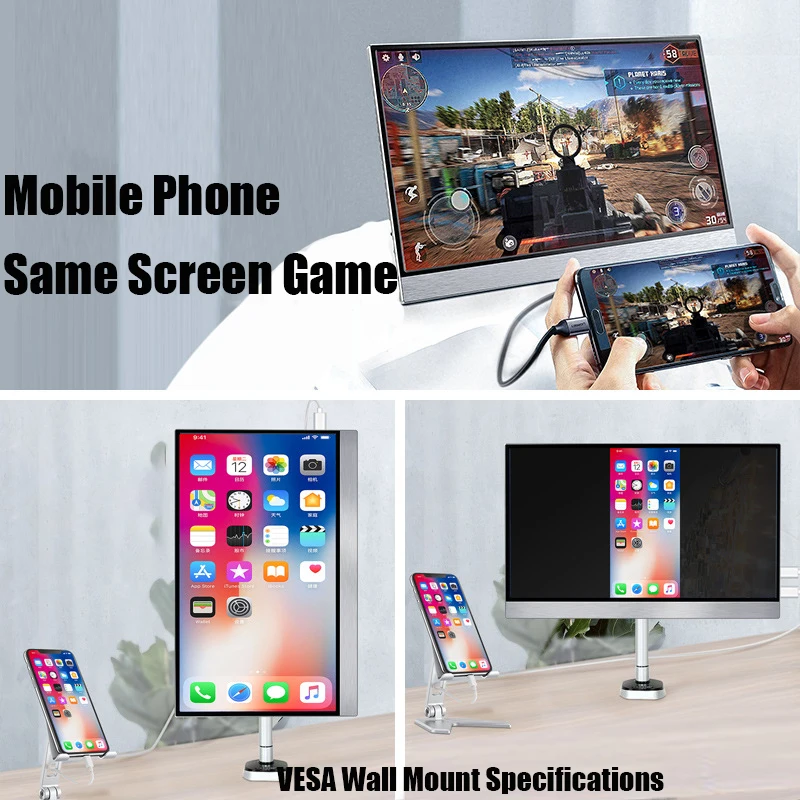 15 ġ PC ޴   60Hz HDR IPS г LCD ȭ -C HDMI, Ʈ/PC/ȭ/Xbox/MacBook Ȯ ȭ