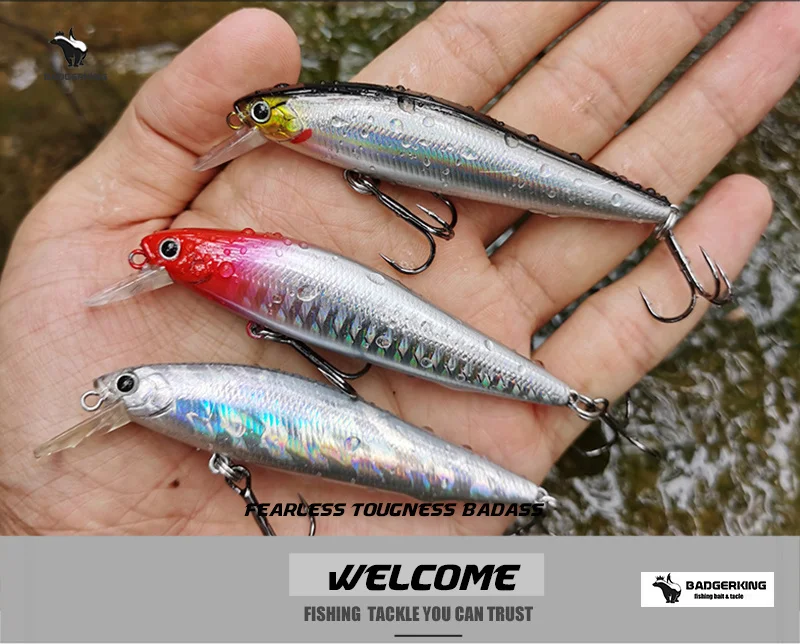 Description Picture 2 of itemArtificial Bait for Bass Fishing, Slow Sinking Lure, Epoxy Coated Minnow, Crankbait Wobblers, High Quality