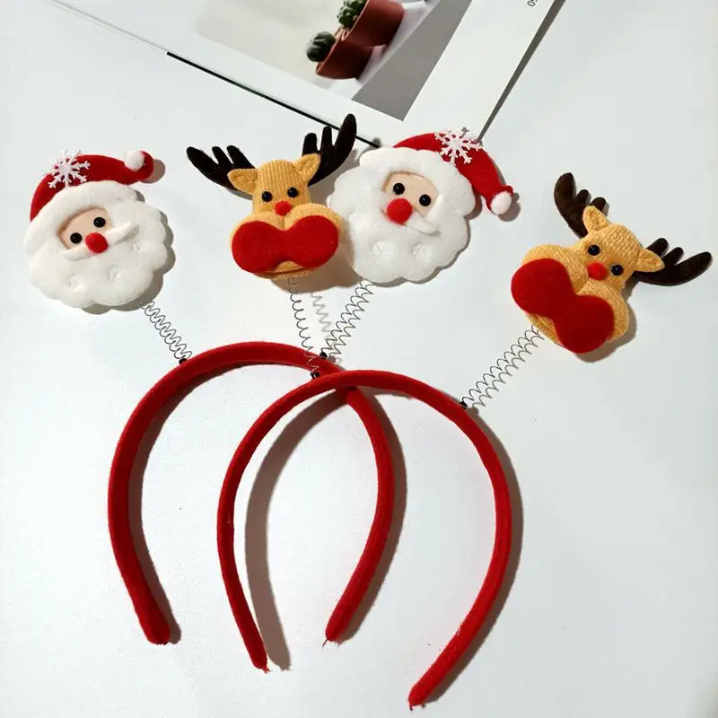 Christmas Headband Kids Gifts Adult Hair Accessories Santa Claus Elk Xmas Christmas Decor Photo Props New Year Gifts 1/5/10pcs