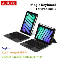 AJIUYU Magic Keyboard For iPad mini 6th Generation 8.3 Inch Mini6 Smart Cover Case Magnetic Separate Backlit Spanish Portuguese