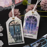 Yoofun 6.5cm x 2m Kawaii Flower Window Scenery Masking PET Tape Transparent Collage Decorative Adhesive Material Sticker Label 2