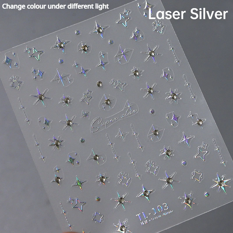Elegant Starlight Glitter Rhinestone Nail Art Stickers