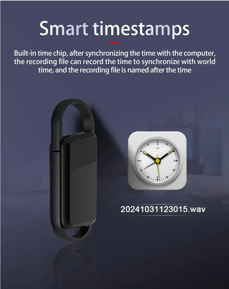 Esempio di timestamp sui file registrati