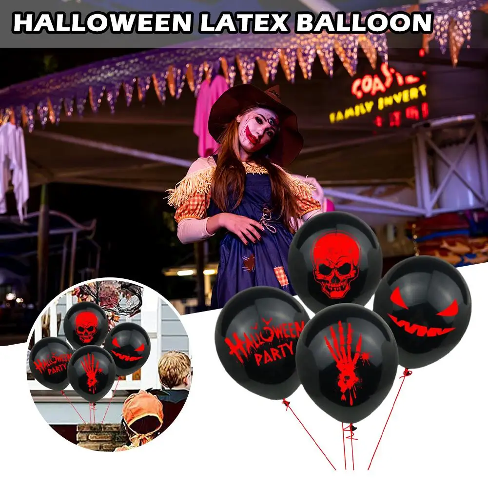 

12/1pcs Halloween Ghost Balloons Toys Spider Witch Festival Bat Party Halloween Decoration Supply Horror Skeleton Party Pum Q3d0