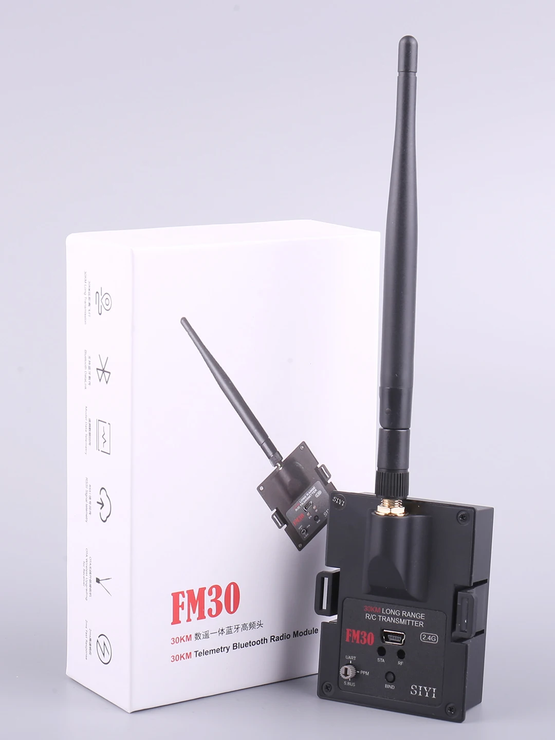 

Радиомодуль дальнего действия SIYI FM30, передатчик, передача данных, Телеметрия, Bluetooth мини-приемник OpenTX ExpressLRS 2,4G 30KM радиоуправляемый самолет