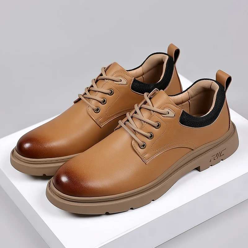 WAERTA Men's Boots British Work Boots Lowtop Flat Men Work Shoes