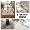 Rust Rustic Gauze Table Runners Terracotta Cotton Dining table  Retro Burr Texture Vintage Home Christmas Wedding Decoration 6