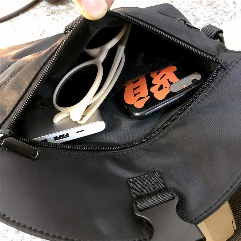 Women's Fashion Trend Brand Cross-body Japanese Mobile Phone Chest Packs Men's Casual Solid Color One Shoulder Small Square Bags