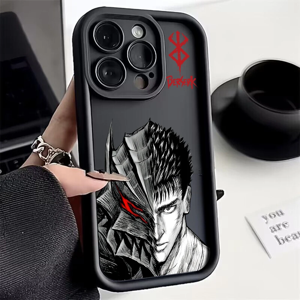 thumbnail image 1 of Berserk Guts funda de teléfono de Anime de sangre caliente para IPhone 15, 14, 13, 12, 11 Pro Max, Mini, XR, XS, X, 7, 8 Plus, funda de TPU suave con correa de mano, 1 of 5