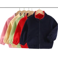 1pcs Boys Girls Spring Autumn Winter Fleece Zipper Jackets Cute Hot Selling Thick Tops Baby Coats Children's Costume Outwear