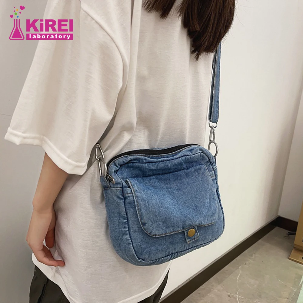 

Hot Sell Casual Denim Women's Bag Trend Summer Shoulder Crossbody Bags For Women Phone Purses and Handbags Jeans Messenger Bag