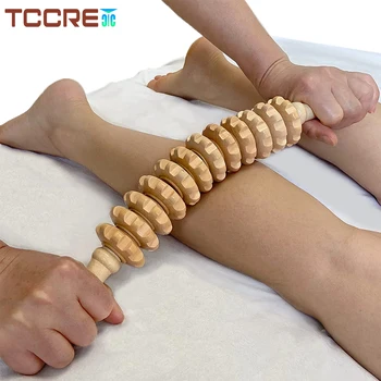 Wood Therapy Roller Massage Tool Handheld Cellulite Trigger Point Stick Lymphatic Drainage Anti Cellulite Muscle Release Roller