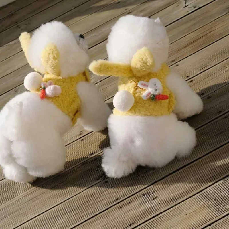 Puppy Cute Ins Autumn and Winter Rabbit Ear Hat Warm Dog Clothes Chest And Back Pet Dog Pet Clothing For Small Coat Jackets