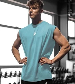 Summer Fitness Sports Tank Top Men's Breathable Loose Fit Training Sleeveless T-shirt Quick Drying vest male Fitness Clothing 1