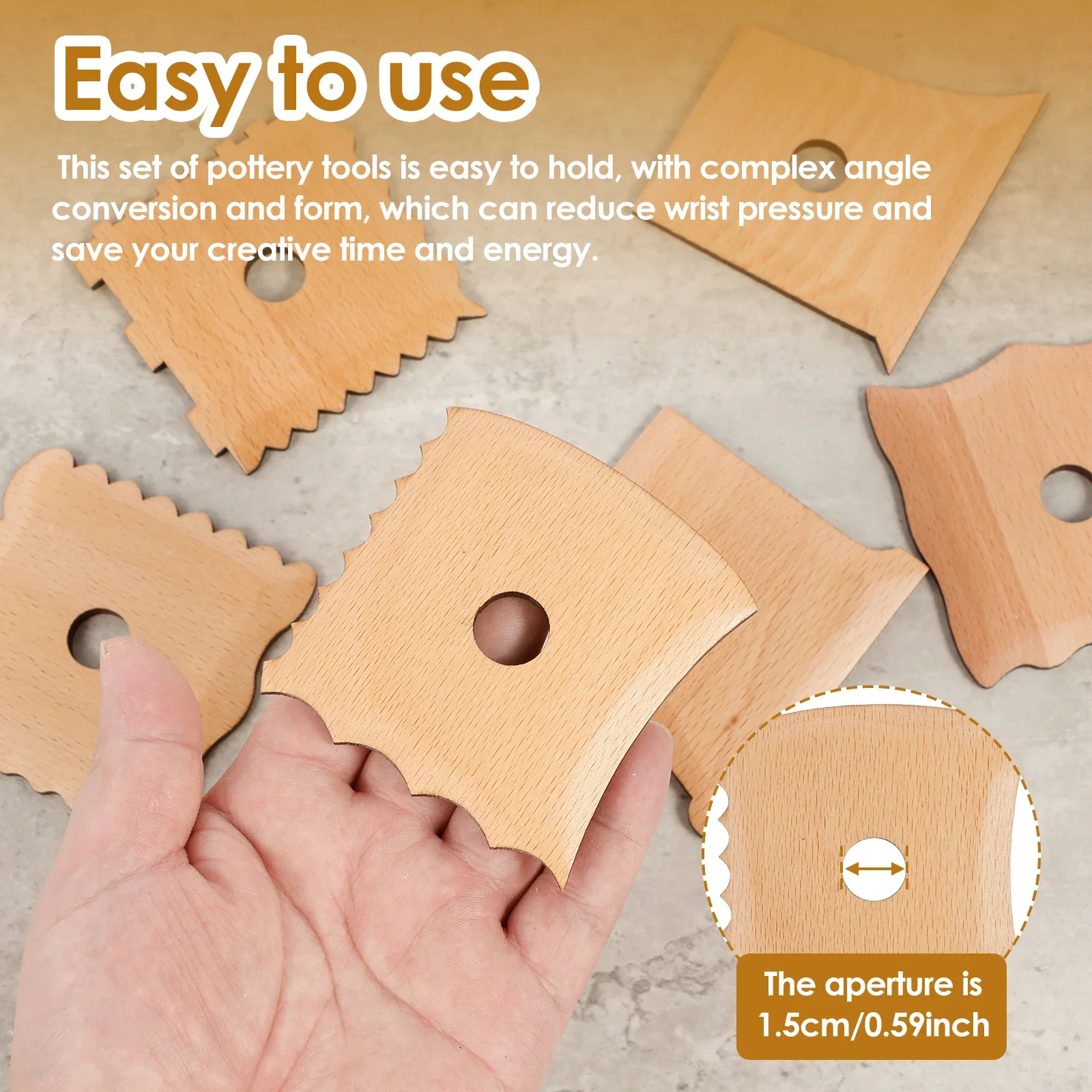 6 Pcs Pottery Foot Shaper Tools Beech Wood Pottery Ribs Portable Trimming Tools Easy to Use Sculpting pottery tools clay sculpting tools pottery sculpting tools