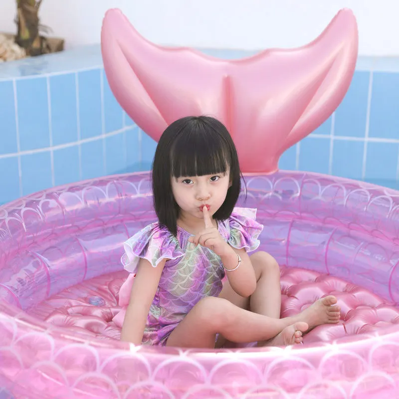New Mermaids Inflatable Pool Bathing Kids Summer Home Outdoor Swimming Pool Inflatable Square Swimming For Kids Gifts Girl