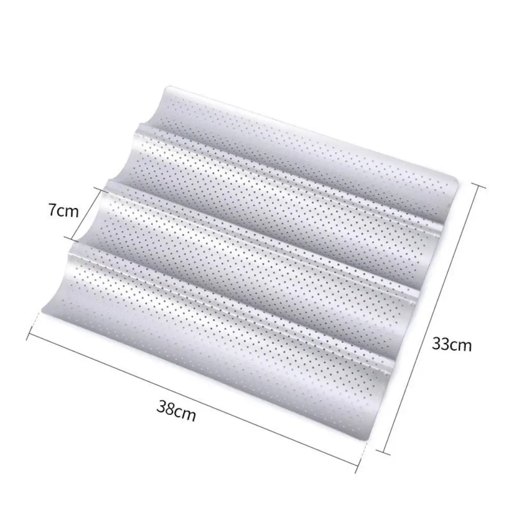 New Nonstick Baguette Baking Tray Waves Bakeware French Bread Baking Pan Baking Tool 2/4 Grooves Baguette Pan