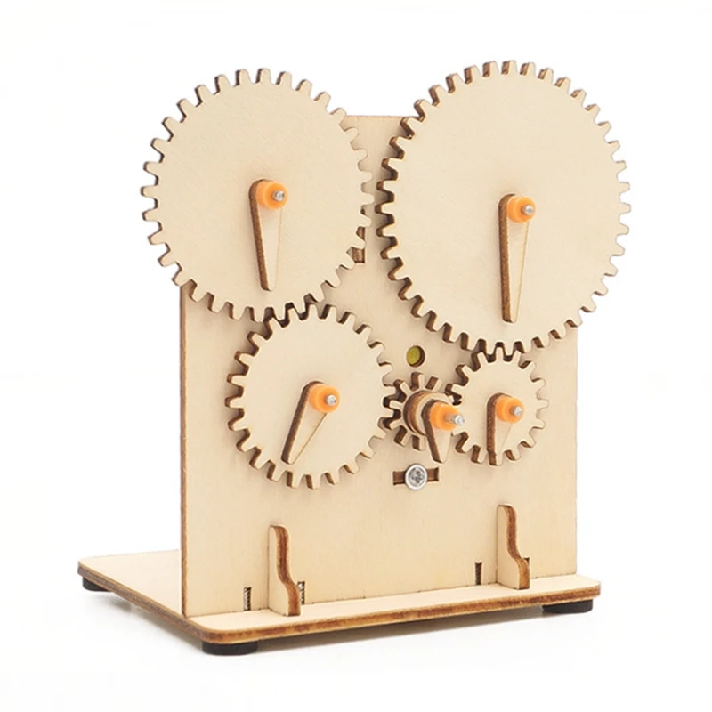

DIY Wooden Electric Gear Wheel Science Experiment Technology Puzzle Kit As Shown 85X75x100mm For Children