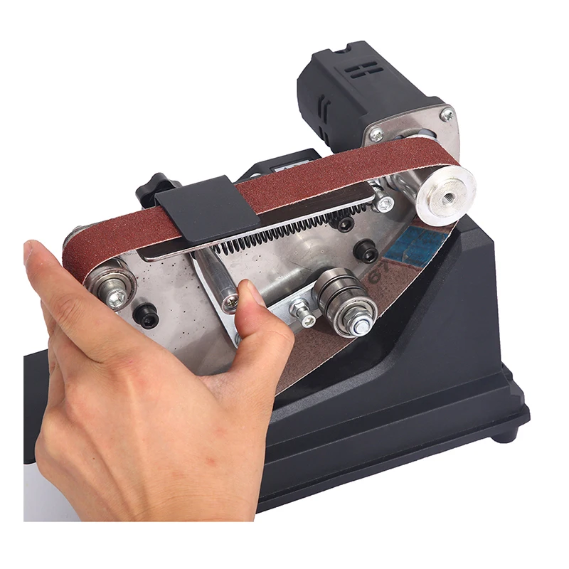 Mini Belt Machine 220V Electric Sanding Polishing Grinding Machine Multifunctional Grinder Belt Sander 7 Gears Sand-Belt Electric Grinder Angle Grinder Electric Sander Belt Sander Cordless Sander Cordless Grinder