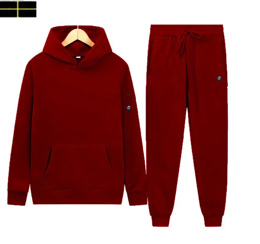

ST0NF Spring Autumn Men women Sportswear Classic Jacket Solid Color Casual Sports Suit Men's Two-piece Set Hooded Zipper Top