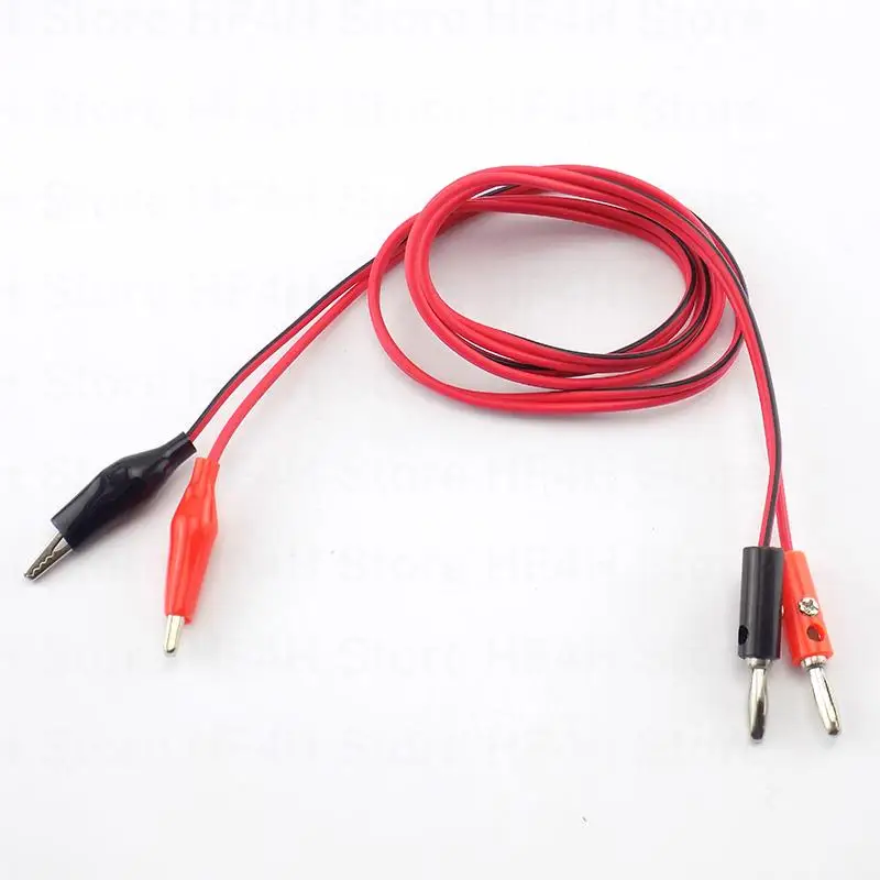 4mm Banana Plug with Alligator Clip 1/2 Pair electric to AV Electrical Clamp Test Lead cord Cable Connectors wire Multimeter B4