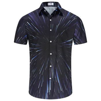 KYKU Men's Casual Button-Down Shirts Hawaiian Shirt Short Sleeve Beach Clothes with Pockets 1