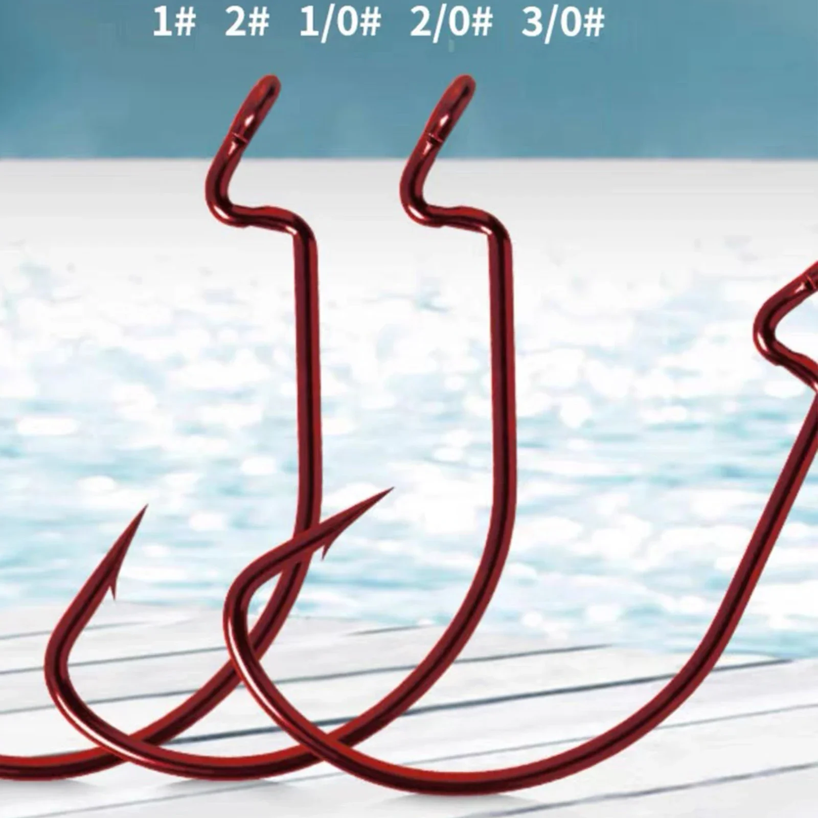 

YUSUPKOO Fish Hook Set 50pcs Crank Hook Fishing Group 5 Sizes High Carbon Steel Fishing Set
