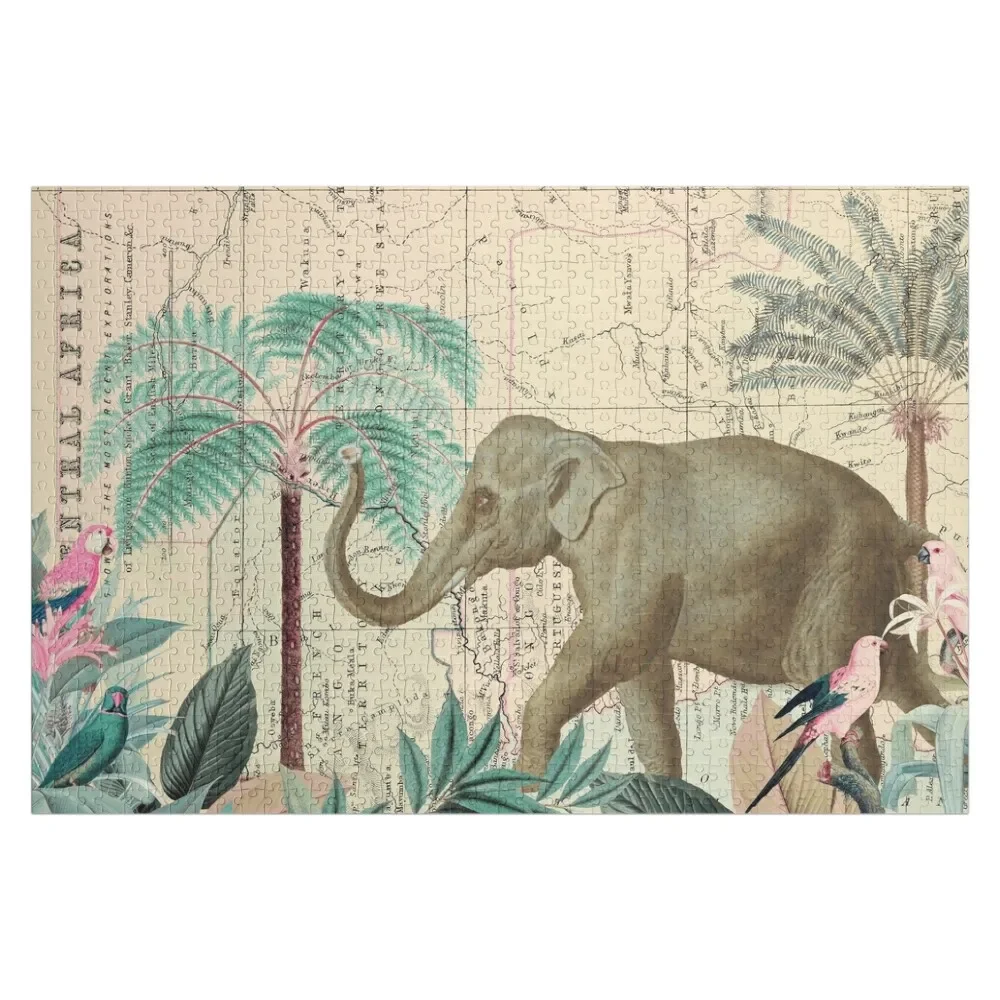 The Journey of the Elephants Jigsaw Puzzle Custom Wooden Name Wood Name Baby Wooden Puzzle