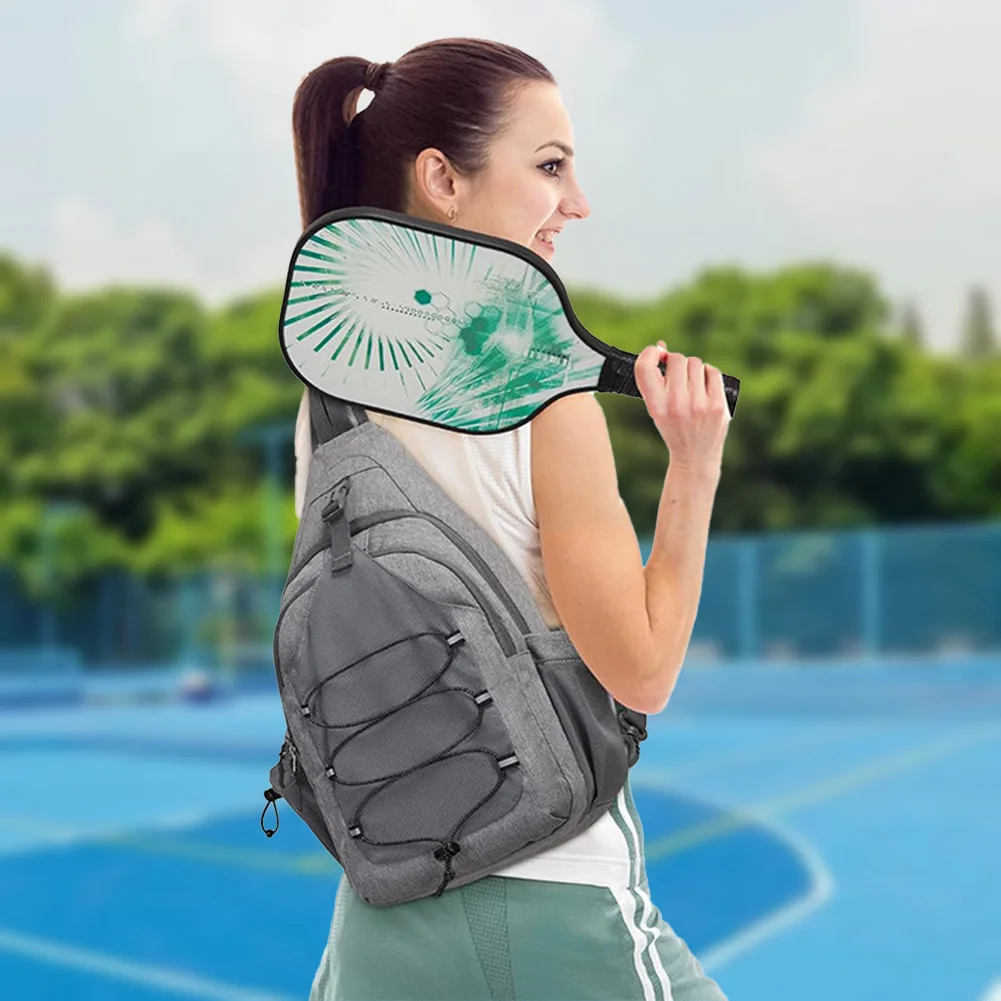 Pickleball Bag Large Capacity Crossbody Sling Bag Pickleball Backpack for Pickleball Tennis Travel for Men and Women 4