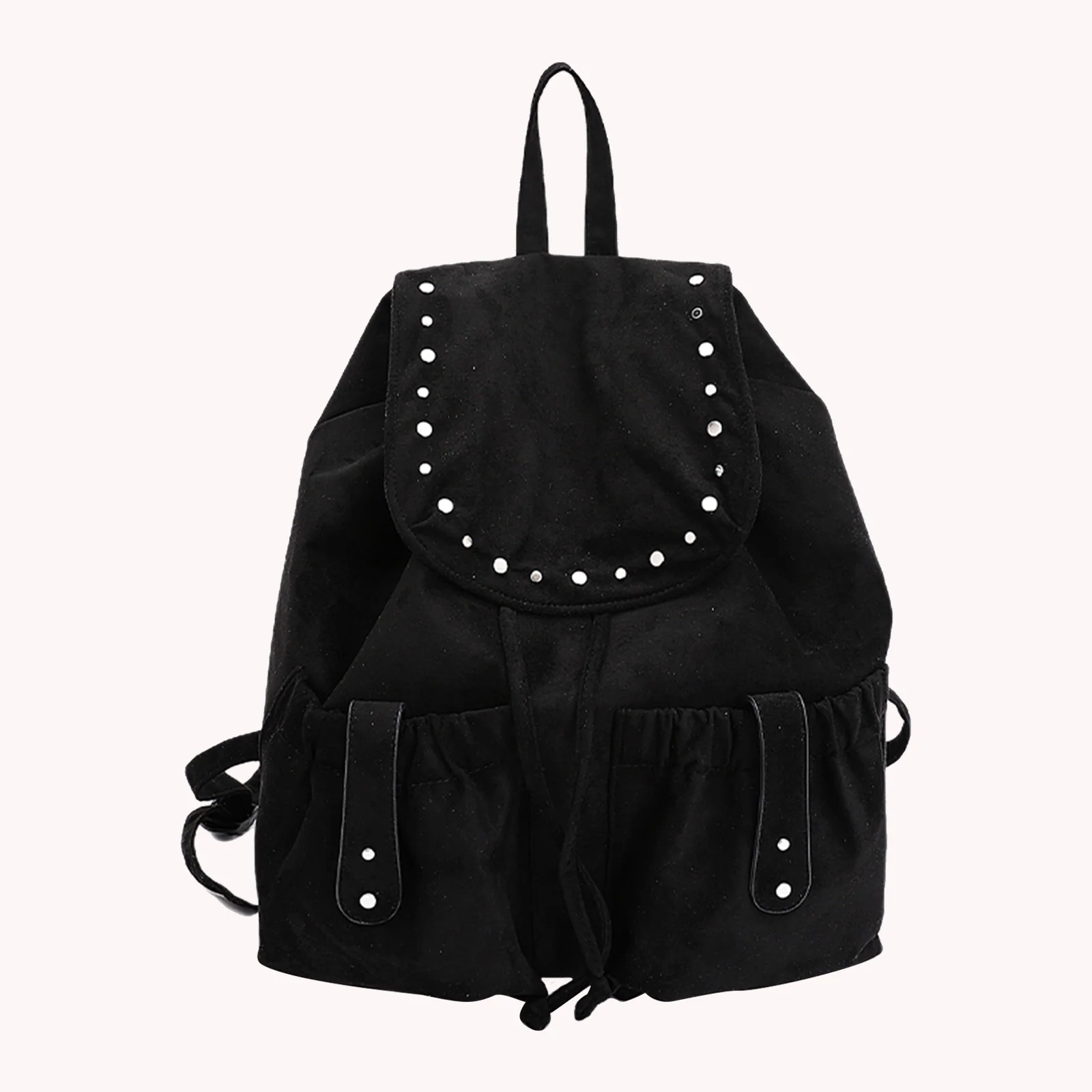 Faux Suede Shoulder Bag Solid Color Shoulder Bag Large Capacity Backpack for School Work Shopping Travel Daily Use