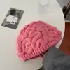 Autumn Winter Brain Knitted Beanie Hat Thick Warm Windproof Casual Stretch Outdoor Cycling Ear Knit Cap 4