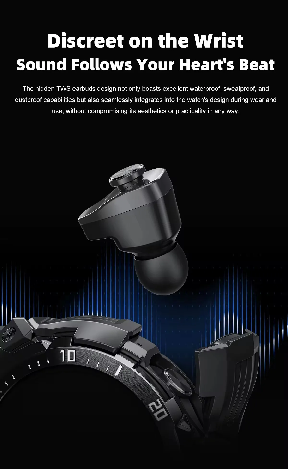 Earphones Smart Watch GT100 Pro In Wireless Noise Cancelling