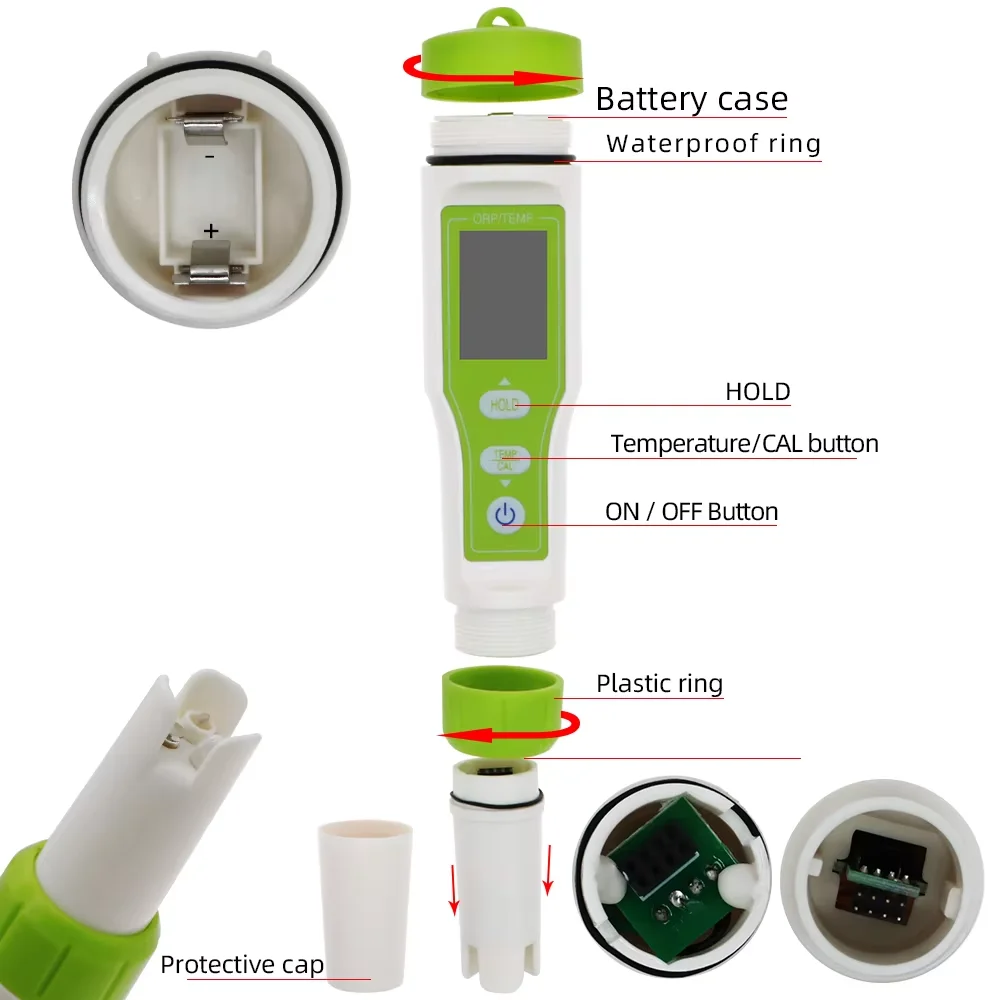 ORP-100 Digital ORP Meter Redox Tester Water Purity Analyser