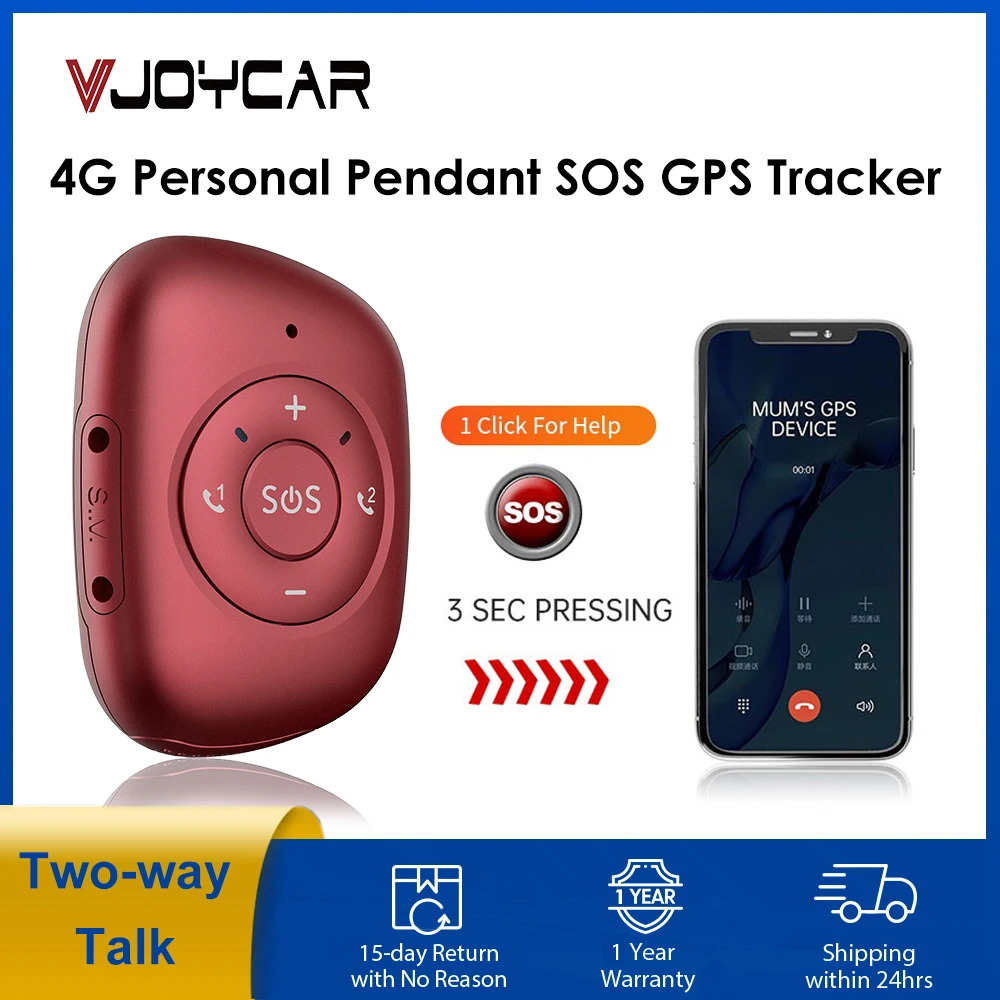 Newest 4G Pendant GPS Tracker Domestic Violence SOS Alarm Device Fall Down Detection For Elderly Kid Real-time Tracking Free APP